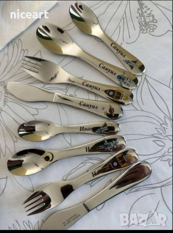 Детски прибори с име, снимка 3 - Прибори, съдове, шишета и биберони - 51477562