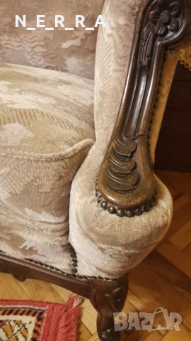 Старинен, масивно дърво канапе-диван, снимка 8 - Дивани и мека мебел - 37599173