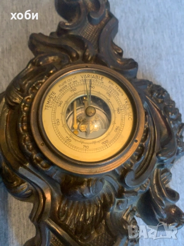 стар масивен бронзов барометър , снимка 2 - Антикварни и старинни предмети - 52976073