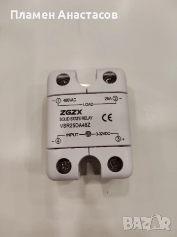 Solid State Relay 25A – 12V SSR полупроводниково реле, 3–32V DC вход / 480V AC изход (VSR25DA48Z), снимка 10 - Друга електроника - 53296420