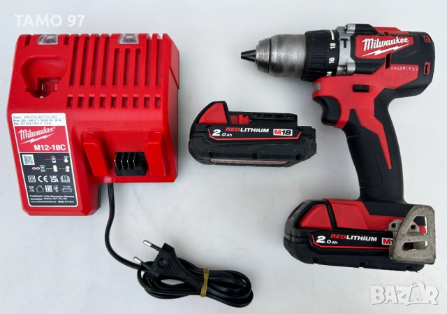 Milwaukee M18 CBLPD - Безчетков ударен винтоверт 2x18V 2.0Ah, снимка 3 - Винтоверти - 52979611