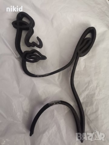 3 вид Абстрактно дамско лице контур черен топер украса декор торта, снимка 4 - Други - 36932873