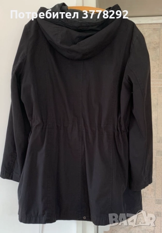 Яке дамско пролет/есен,черно,дълго,качулка,2 външни джоба,закопчаване с цип и копчета р-р 48, 14 лв, снимка 3 - Якета - 51989777