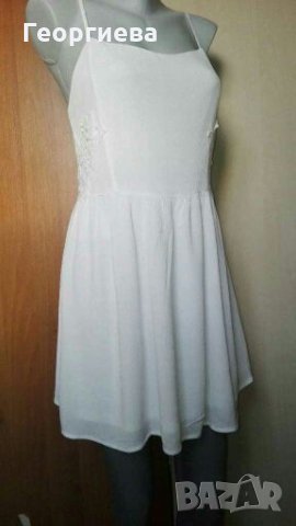 Кокетна бяла рокля с бродерия🍀👗S,M🍀👗арт.402, снимка 1 - Рокли - 29720943