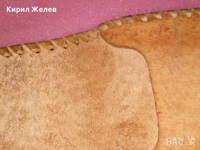 СТАР КОЖЕН КАЛЪФ За ОЧИЛА ЕСТЕСТВЕНА КОЖА КРАСИВА ОРНАМЕНТИКА КАЛЪФЧЕ РЪЧНА МАЙСТОРСКА РАБОТА 42897, снимка 3 - Други ценни предмети - 44222370