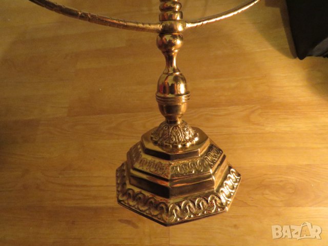 Голям бронзов  свещник МЕНОРА 32х 33см. - внос от ИЗРАЕЛ - йерусалим , снимка 3 - Антикварни и старинни предмети - 35483555