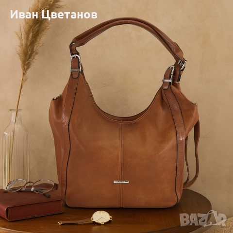 Дамска чанта тип торба от еко кожа – стил, организация и удобство в едно, снимка 2 - Чанти - 51992062