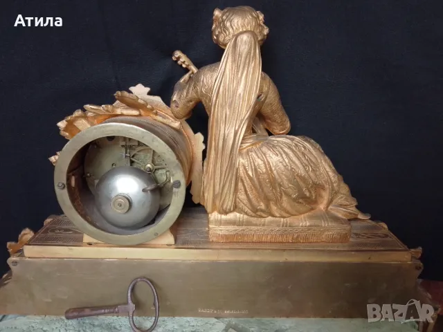 каминен часовник 43/29 см, снимка 4 - Антикварни и старинни предмети - 48702214