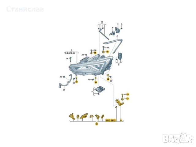 Комплект щипки за захващане на фар Seat Leon MK4, снимка 5 - Части - 50650612