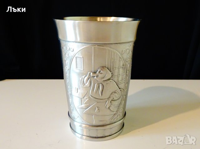 Калаена чаша,халба от калай 11.5 см.,300 мл. , снимка 3 - Антикварни и старинни предмети - 29089272