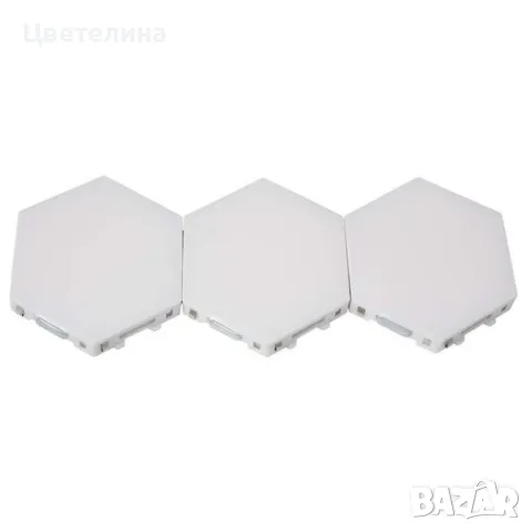 Комплект от 3 броя Модулен TOUCH LED панел тип „Honeycomb", снимка 2 - Лампи за стена - 47276186