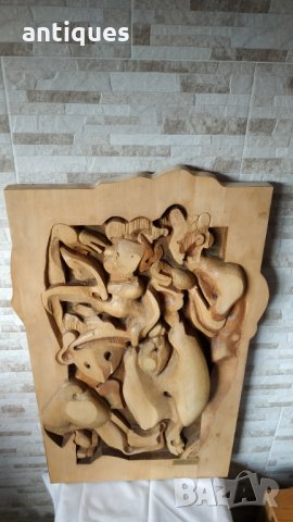 Голяма дърворезба - "Изкушение" - 98/63 - Пламен Атанасов - 2011г., снимка 3 - Пана - 33868134