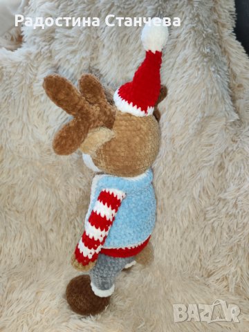 Плюшен елен ръчна изработка , снимка 3 - Плюшени играчки - 42525562