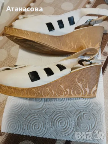 Дамски сандали на платформа- естествена кожа, снимка 4 - Дамски елегантни обувки - 49928961