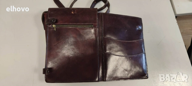 Кожена чанта, снимка 4 - Антикварни и старинни предмети - 53353408