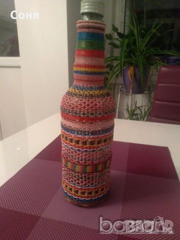 Стъклена бутилка с оплетка и др.сувенири, снимка 3 - Други - 20228549