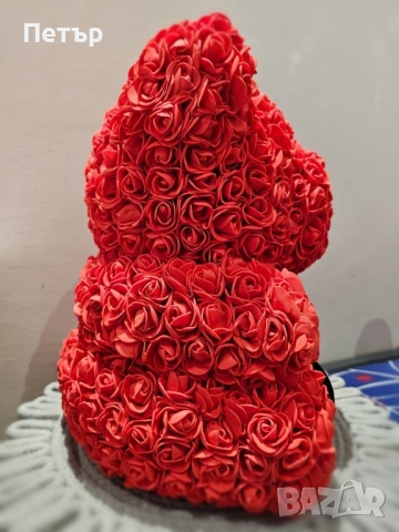 Мече от рози 35 см, снимка 2 - Романтични подаръци - 53011821