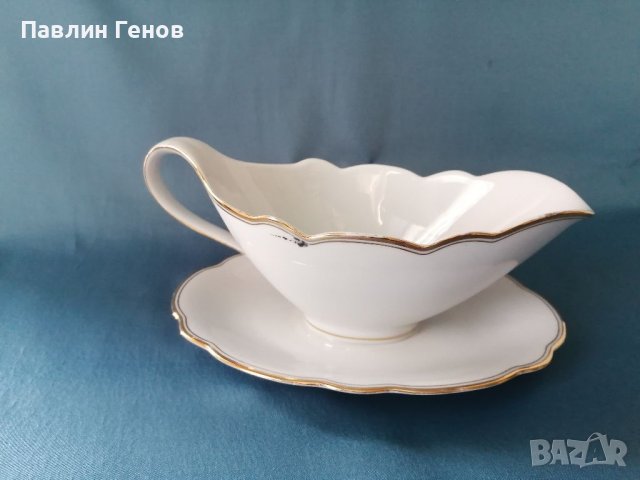 Порцеланова сосиера немски порцелан с печат, снимка 3 - Антикварни и старинни предмети - 38054768