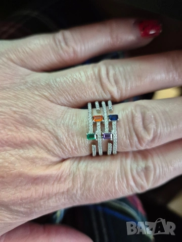 комплект сребърни гривна и пръстен