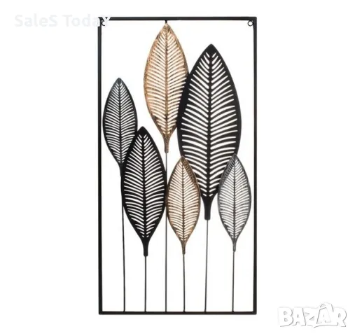 Метална картина пано, " Златни листа", 75см, снимка 3 - Картини - 49632077