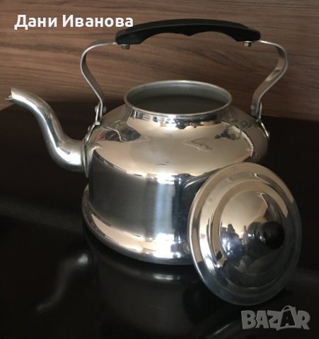 Нов голям чайник от полиран алучиний - 3,5 л., снимка 3 - Съдове за готвене - 44296894