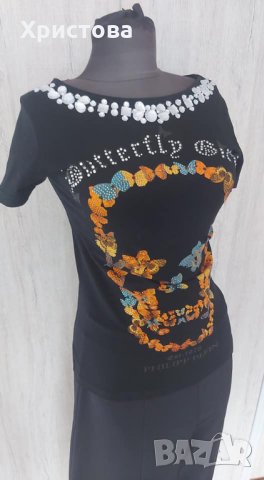 Ефектна тениска с камъни - 20,00лв., снимка 8 - Тениски - 30554403