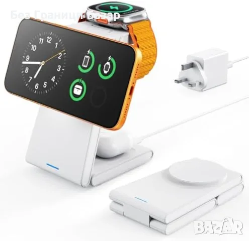 Нова 3 в 1 безжична зарядна станция MagSafe iPhone Watch AirPods зарядно часовник слушалки телефон