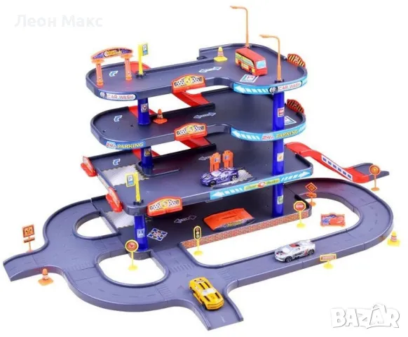 Паркинг гараж на 4 етажа с автомобили и аксесоари , снимка 2 - Коли, камиони, мотори, писти - 48299989