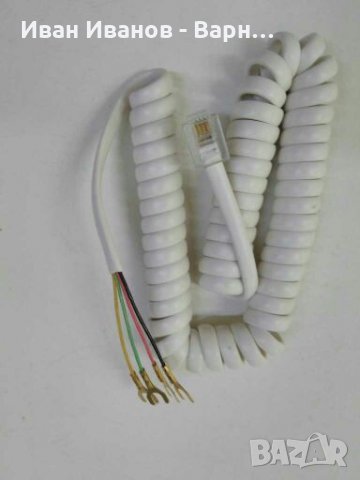Телефонен спираловиден кабел ТА1044 с 4 кабелни обувки и RG11., снимка 1