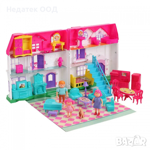 Къща за кукли със звуци и светлини, 30 аксесоара, 88х8х48 см, снимка 2 - Кукли - 36567397