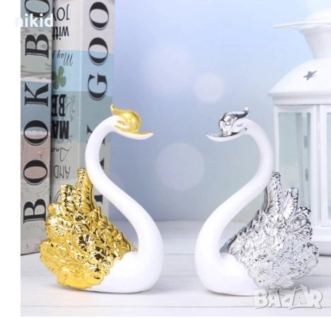 Красив лебед голяма пластмасова фигурка украса декор за торта и др., снимка 5 - Други - 29556413