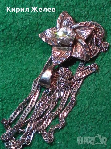 ИЗЯЩНО СРЕБЪРНО КОЛИЕ с ФЛОРАЛЕН СРЕБЪРЕН МЕДАЛЬОН СРЕБРО 925 с ЦИРКОН с БРИЛЯНТЕН ФАСЕТ 34381, снимка 2 - Колиета, медальони, синджири - 39471219