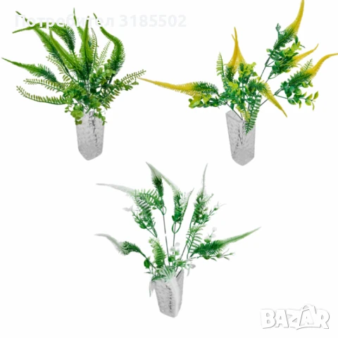 Декоративни аранжировки от изкуствени папрати и зелени растения – свеж акцент за всеки интериор, снимка 2 - Изкуствени цветя - 51228073