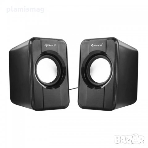 Тонколони Kisonli S-444, 2x3W, USB, Черни
