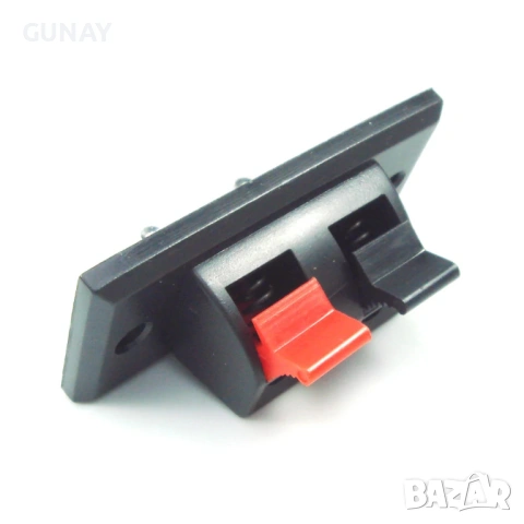 5бр. Комплект Аудио терминал за тонколони 2 позиции пружинни щипки за кабел конектор, снимка 6 - Други - 54159359