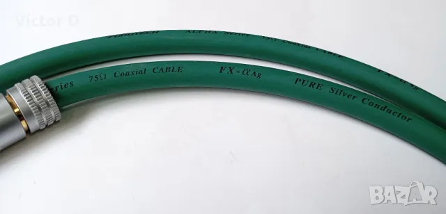 FURUTECH FX-Alpha-Ag Pure Silver Cable 75 ohm-Кабел Coaxial, снимка 2 - Други - 48994198