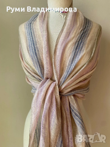 Шал от 100 % лен/ различни видове, снимка 14 - Шалове - 45423454