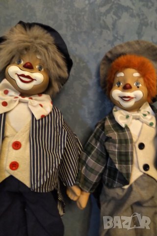 Двойка порцеланови клоуни ръчна изработка , снимка 2 - Колекции - 34067123