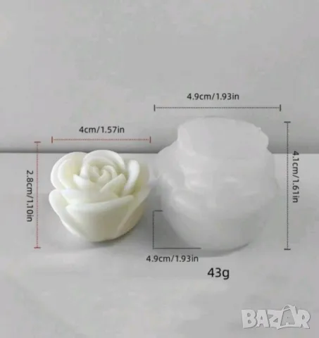Молд роза 4.9 см (10), снимка 2 - Форми - 49808542