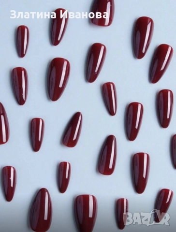 Самозалепващи изкуствени нокти 24 бр. + лепило в комплект, снимка 3 - Продукти за маникюр - 52736050