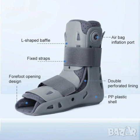 Ортопедична шина за глезен Salorie с въздушна компресия, Тип ботуш, 360° стабилизация, снимка 3 - Ортези и протези - 54205744