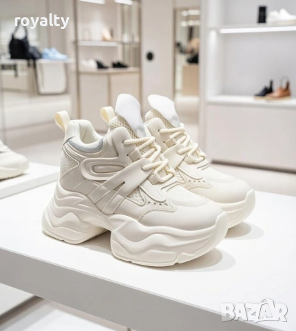 Кецове на платформа - черна кожа и мрежа, снимка 2 - Кецове - 53282665