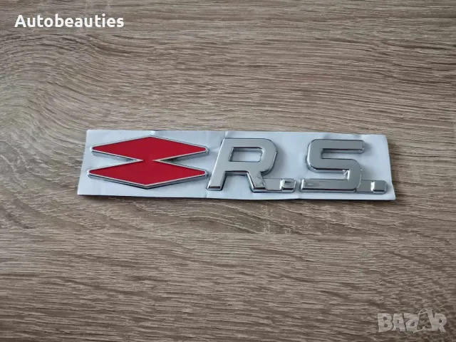 Renault RS Рено Р.С емблема червено със сребристо