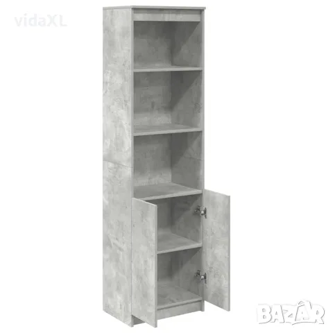 vidaXL Висок шкаф, Бетонно сиво, 50x35x180 cм инженерно дърво, снимка 5 - Бюфети - 56147041