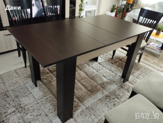 Масивна трапезна маса с 6 стола, снимка 1
