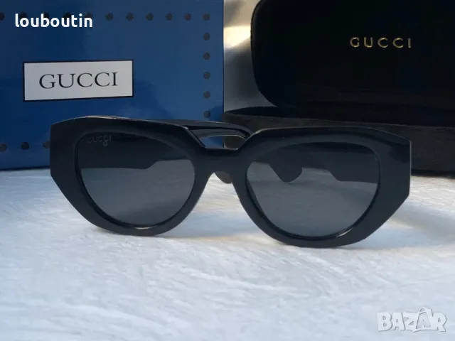 GUCCI с лого 1:1 дамски слънчеви очила котка 2 цвята, снимка 12 - Слънчеви и диоптрични очила - 47680826
