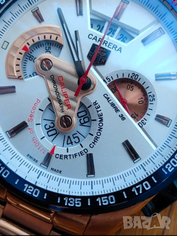 Нов Tag Heuer Grand Carrera  50 mm , Caliper Chronograph, бартер, снимка 4 - Мъжки - 53291912