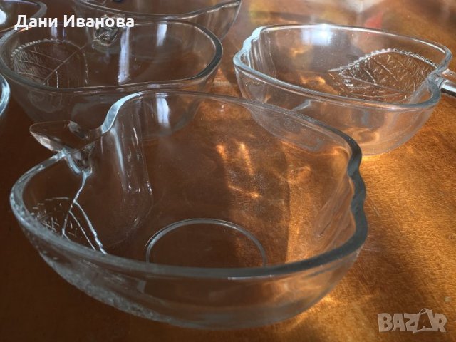Комплект 6 стъклени купички "ябълки", снимка 5 - Чинии - 31614970