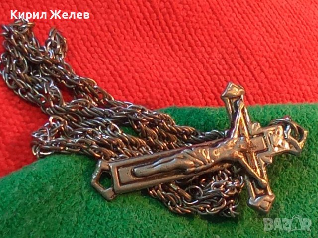 ПОСРЕБРЕНО ГОТИК-СТИЛ РАЗПЯТИЕ КРЪСТЧЕ с КРАСИВА ВЕРИЖКА РЕТРО ПЛЕТКА 8736, снимка 3 - Колиета, медальони, синджири - 36950400