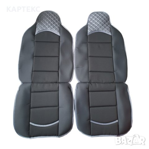 Комплект универсални калъфи за седалки на МПС - 2бр/к-т - черно със сиво, снимка 3 - Аксесоари и консумативи - 42190752